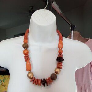 Women's  Vintage Trendy African Style Coral Necklace
